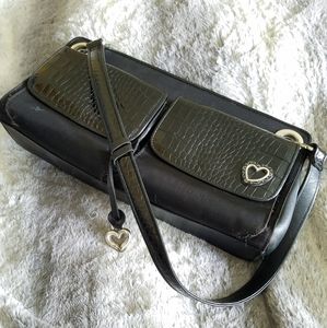 Brighton black vinyl classic purse magnetic close